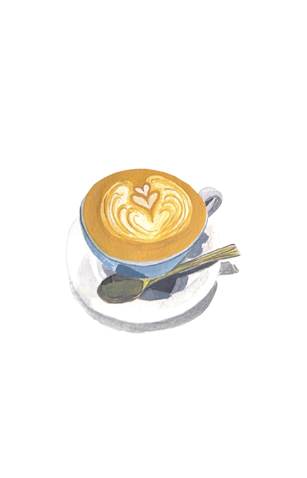 Cappuccino watercolor 4x4 print